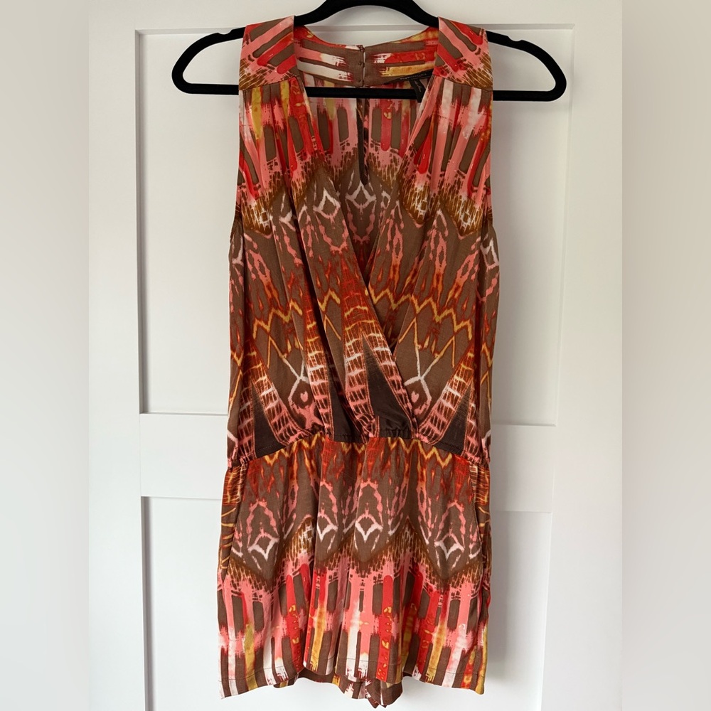 BCBGMaxAzria Vibrant Pink and Brown Mini Dress